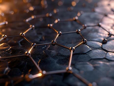 Dark background with photorealistic network structure highlighted by backlighting for a stunning visual effect photo