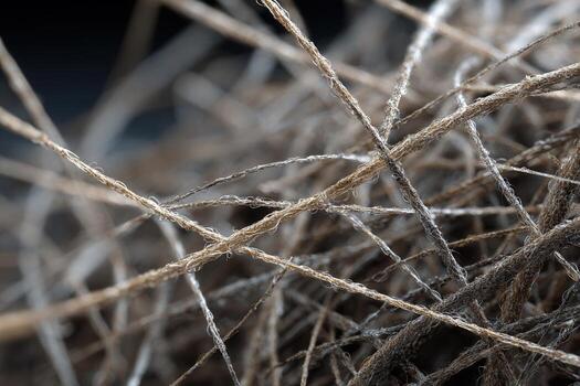 Close look at the complex structure and texture of nanofiber material showing fine strands and intricate patterns photo