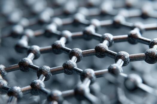 Detail of a graphene sheet pattern showcasing its unique structure and properties in a close-up view emphasizing modern material science photo