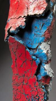 Vibrant liquid with colorful reflections and droplets in a close-up view. photo