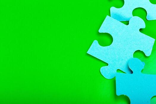 Puzzle pieces with empty space for text photo