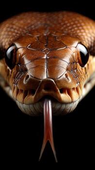 A close up of a snake's mouth and tongue photo