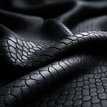 Black leather texture with a snake skin pattern photo