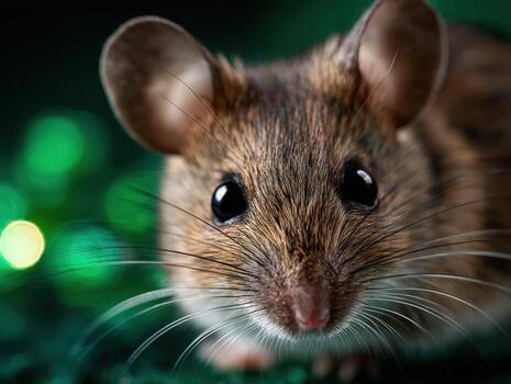 A mouse is looking at the camera photo
