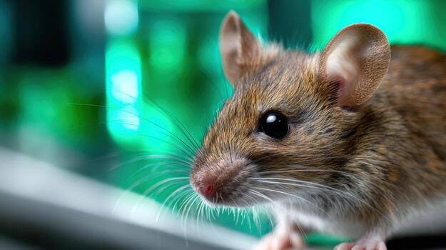 A mouse is sitting on a ledge photo