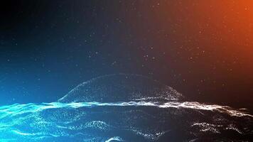 Mesmerizing abstract wave particle animation with glowing energy flow and subtle particles video