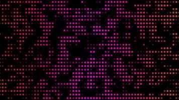 animado resumen antecedentes con rosado y naranja puntos arreglado en un cuadrícula modelo lazo en 4k video