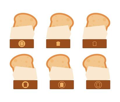 Fresh toasted bread slices arranged neatly in rows vector