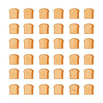 Fresh toast bread showing different textures vector