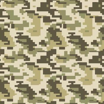 digital camuflaje modelo con pixelado diseño en sombras de verde y bronceado vector