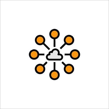 Cloud Computing Network Icon Data Connection Technology vector