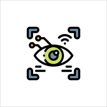 Biometric Eye Scan Technology Icon Security System, identification vector