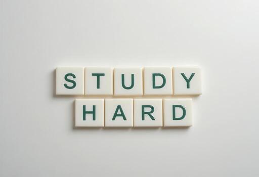 Motivational Word Tiles Displaying Study Hard for Academic Success photo