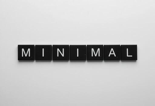 minimalista negro y blanco letra arreglo en llanura antecedentes foto