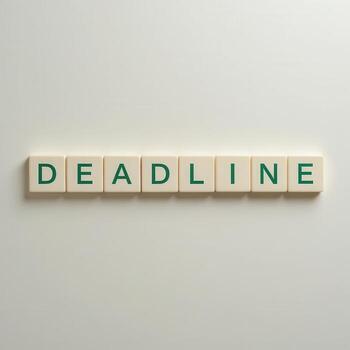 Creative Representation of the Word Deadline in Minimalist Style photo