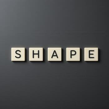 Shape Letters on Dark Background for Creative Design and Education Use photo