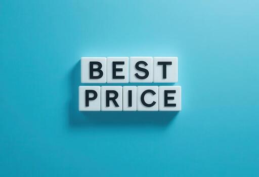 Eye-catching Display of Best Price Letters on Blue Background photo