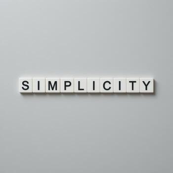 Simplicity in Design Concept with Text Tiles on Minimalist Background photo