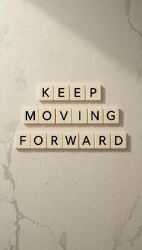 Motivational Message with Letter Tiles on a Stylish Background photo