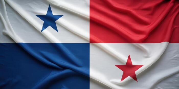 Wavy Flag of Panama Close-Up photo