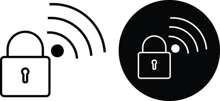 Security wifi internet icon set. Network protection symbols. Private wifi internet icon. Wireless internet protection signs vector