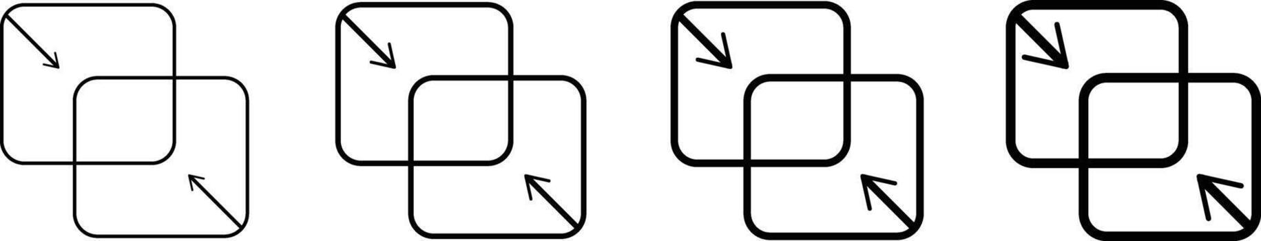 Merge icons set. Combine Symbols. Data Merge sign. Join and Connect Symbol. Consolidate and Combine Icon vector