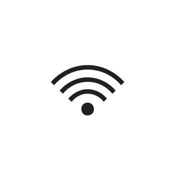 Black wifi signal icon with radiating waves and central dot on white background wireless internet vector