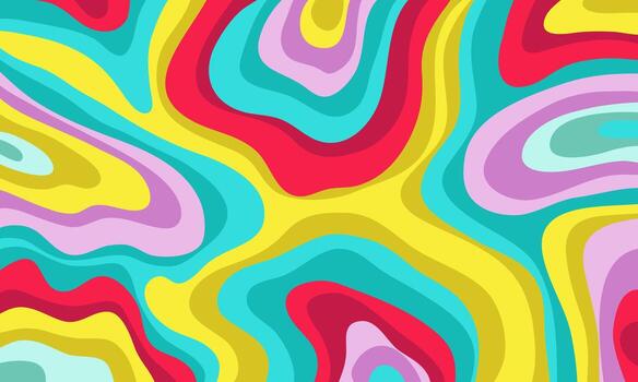 Groovy psychedelic style colorful background vector