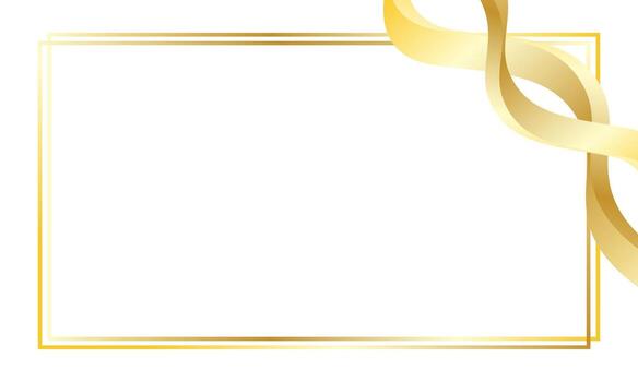 Gold frame with wavy corners on white background is suitable for certificate design vector