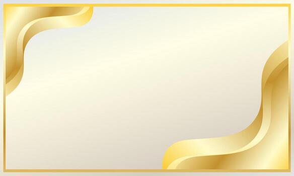 Gold frame with curved corners is suitable for certificate design vector