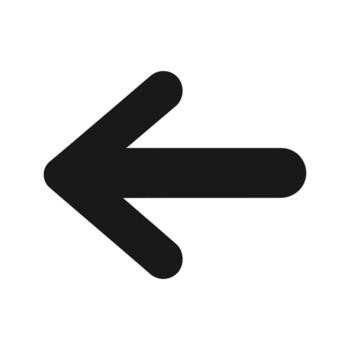 An arrow pointing left on a white background vector