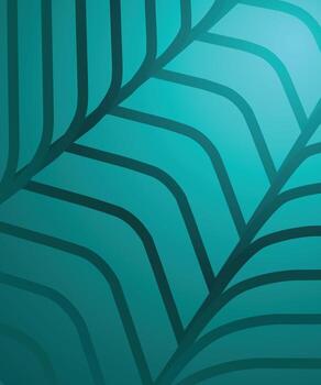 Modern Abstract Poster Banner Background Design, Teal Abstract Leaf Pattern Background with Gradient Lines. vector