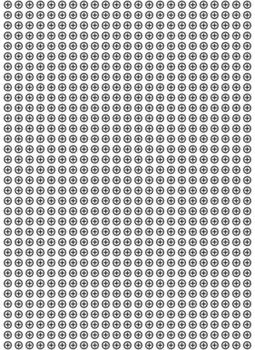 Halftone dynamic pattern of small circles with plus signs inside them, creating a visually repetitive and uniform texture. vector