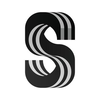 Abstract letter S with striped pattern, a bold and eyecatching design for logos and creative projects. vector