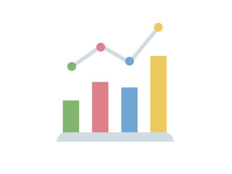 Bar chart with a line graph showing growth and progress, isolated on white background, perfect for business presentations vector