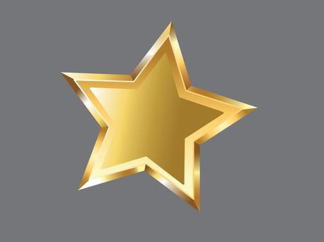 Shiny gold star on gray background is perfect for adding a touch of luxury vector