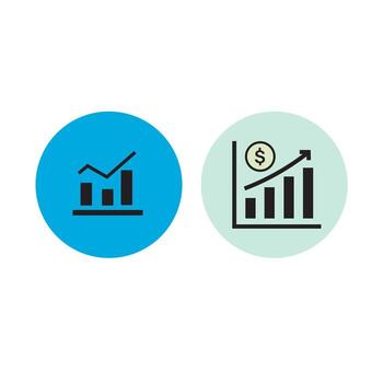 Financial growth chart isolated on white background, showcasing bar graphs with an upward trend, indicating positive progress vector