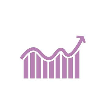 Bar graph showing an upward trend isolated on white background, indicating growth and positive performance metrics vector
