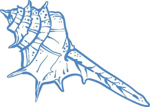 art illustration of a seashell. Minimalistic marine design with smooth and dotted texture. vector