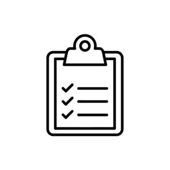 portapapeles Lista de Verificación icono contorno estilo para ui ux diseño administración vector