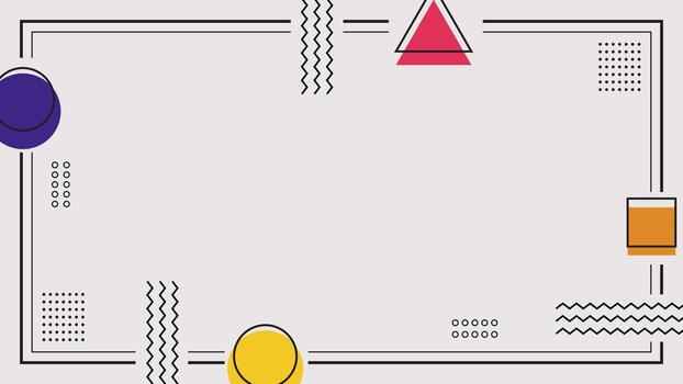 Modern Abstract Banner Background Memphis Style Geometric Frame Design. Illustration vector