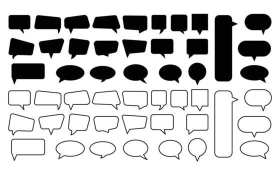 Set of speech bubble shape for message vector
