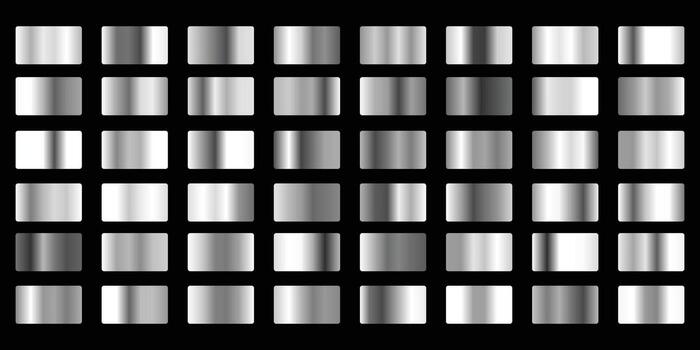 Silver gradient background set isolated on black background vector