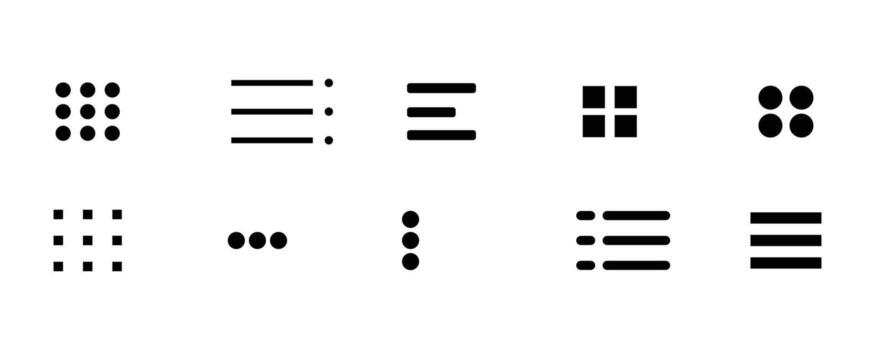 Menu icon set. hamburger control design element vector