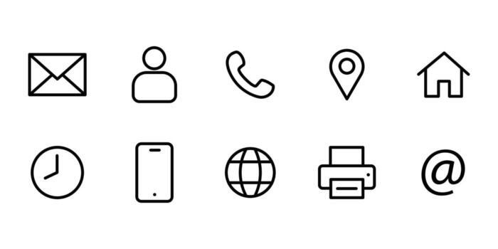 Contact use line icon set. web line icon vector