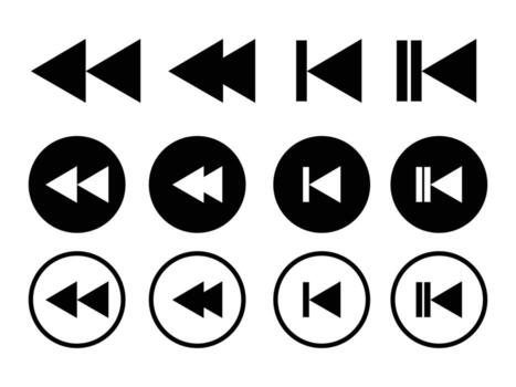 Media control icons for user interface vector