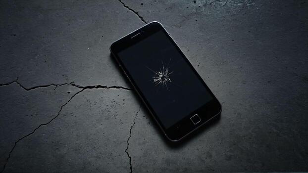 Phone on Cracked Surface photo
