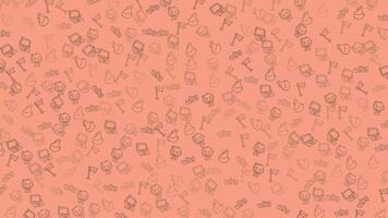 animato formazione scolastica scarabocchio modello. senza soluzione di continuità ciclo continuo con dimenarsi effetto. scuola e apprendimento icone sfondo video