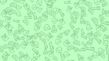 animato scienza e matematica scarabocchio modello. senza soluzione di continuità ciclo continuo con popping scuola icone su verde sfondo video