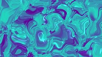 abstrakt virvlande mönster av vibrerande turkos och lila flytande, skapande en fascinerande, vätska textur med en glansig Avsluta video